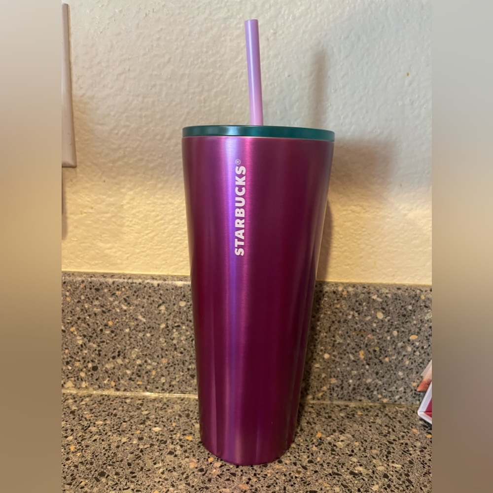 *new* Starbucks Valentine's Day 2022 Purple Fluted 24oz Stainless Steel Tumbler